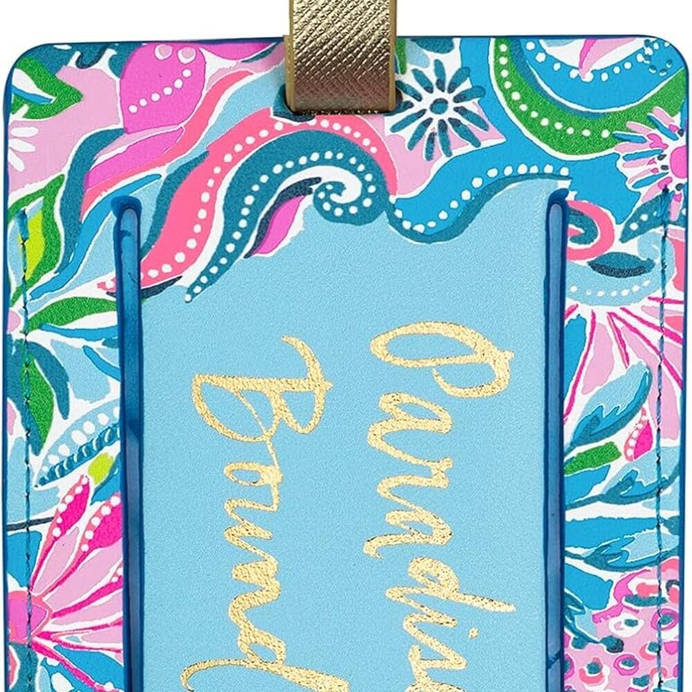 Leatherette Luggage Tag with Secure Strap, Colorful Suitcase Identifier for Trav - Picture 2 of 3